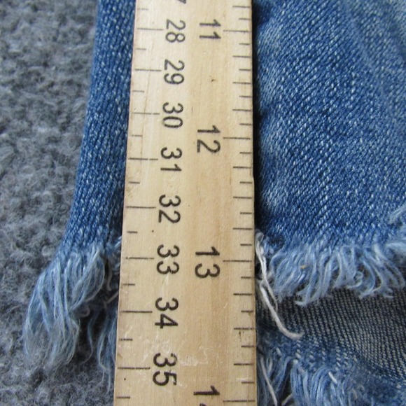 Smoke Rise Shorts Mens 40 Blue Distressed Patchwork Paint Splatter Denim Frayed - Picture 12 of 13